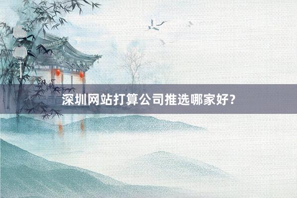 深圳网站打算公司推选哪家好？